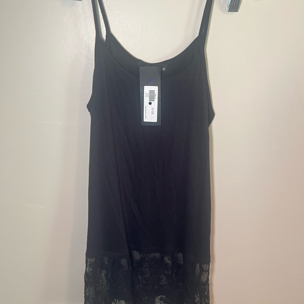 Black Lace Trim Top Extender Tank